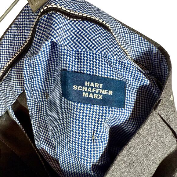 Hart Schaffner Marx Men's 44 Regular 44R Gray 100% Wool Chicago Fit Dress Pants - Picture 3 of 8